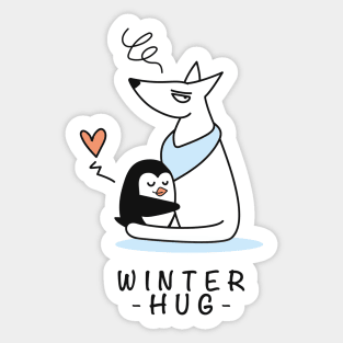 Winter hugs! Sticker